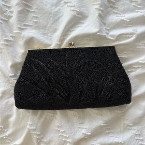 Vintage Black Beaded Clutch